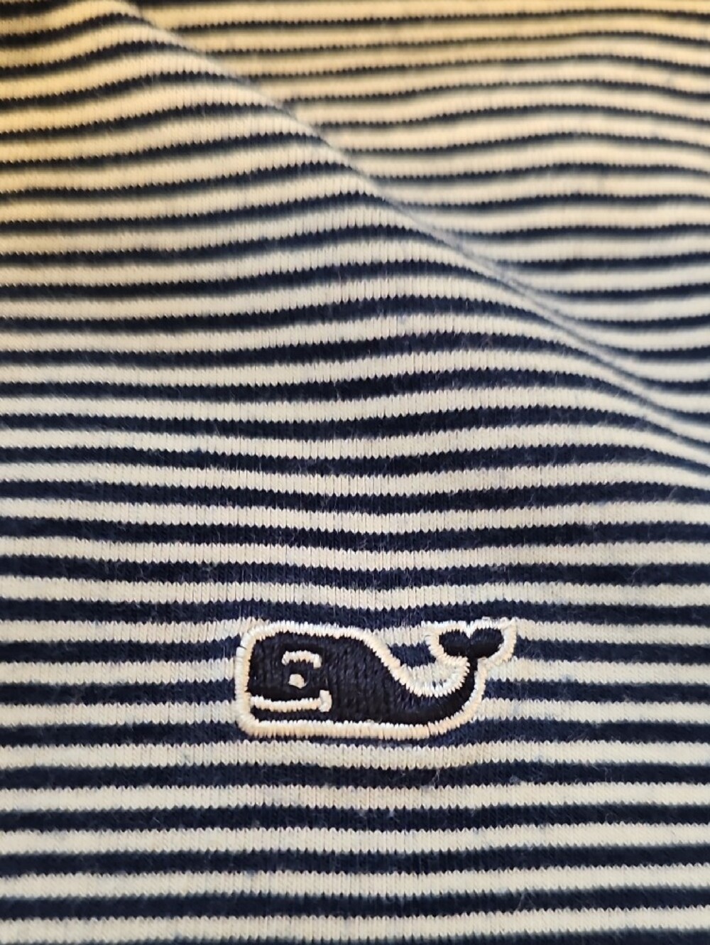 Vineyard Vines Navy & White Striped Long Sleeve Edgartown Polo Size 7 - Picture 4 of 9
